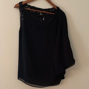 Black one sleeve blouse
